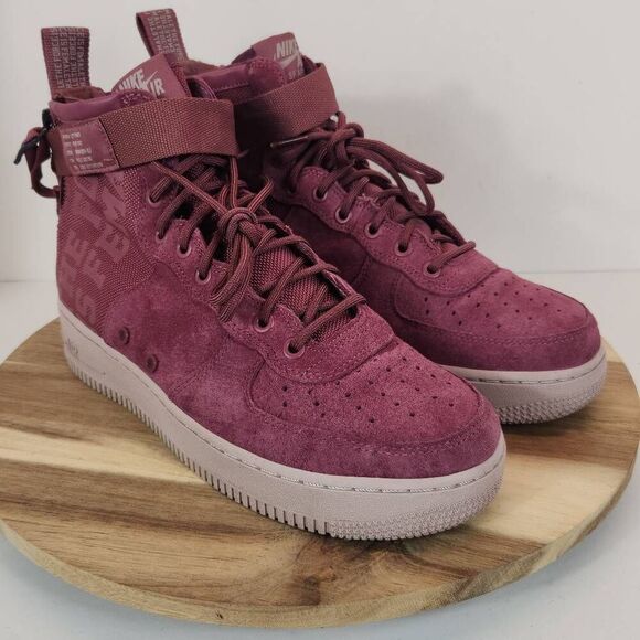 Nike SF Air Force 1 Mid "The Force Is Female" Women's Size 10 Burgandy - Picture 3 of 11